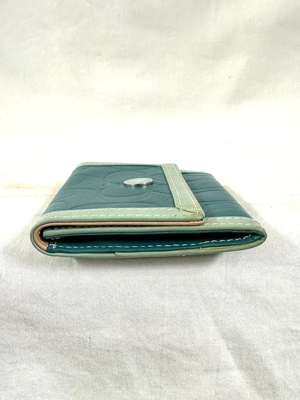 Coach Embossed C Leather Flap Card Case